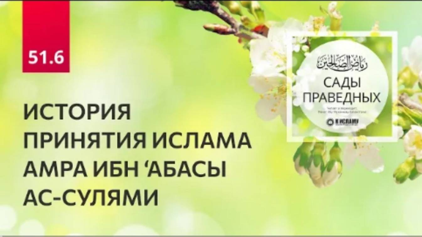 51.6 Сады праведных. История принятия Ислама Амра ибн Абасы ас-Сулями. Хадисы 438–439