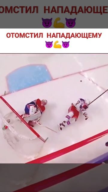 Вратарь отомстил нападающему. Хоккей!!!!!