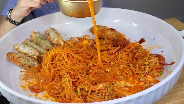 새벽 참을수 없는 분식의유혹 직접 만든 쫄면 치즈돈까스 군만두 쫄돈정식 분식먹방 Jjolmyeon Cheese pork cutlet Fried dumplings MUKBANG