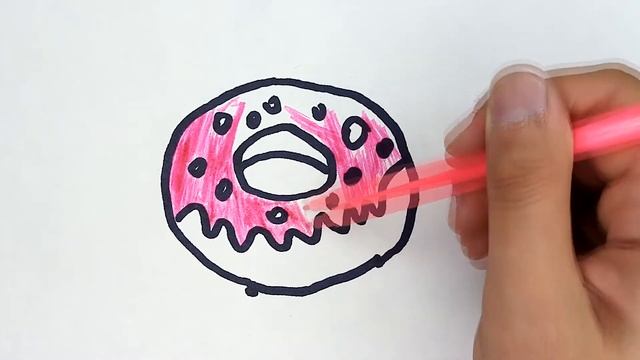 Bolalar Uchun qadam rasm chizish / Drawing donut for children / Рисование пончик для детей