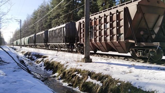 "Под перестук колес" электровоз ВЛ10У-179 с грузовым поездом на перегоне Заневский пост 1 - Ржевка