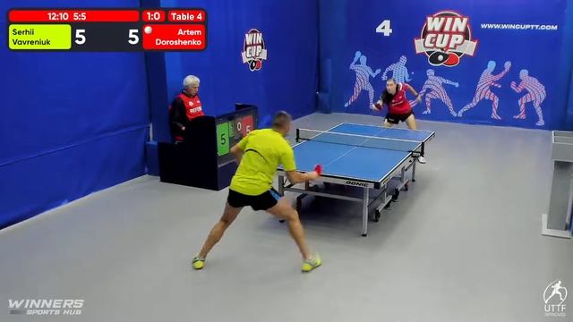 09:00  Вавренюк Сергей 3-0  Дорошенко Артём  стол 4  ЮГ-1  15.08.22