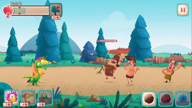 Dino Bash - Динозавры ПРОТИВ Голодных ТРОГЛОДИТОВ! # 1