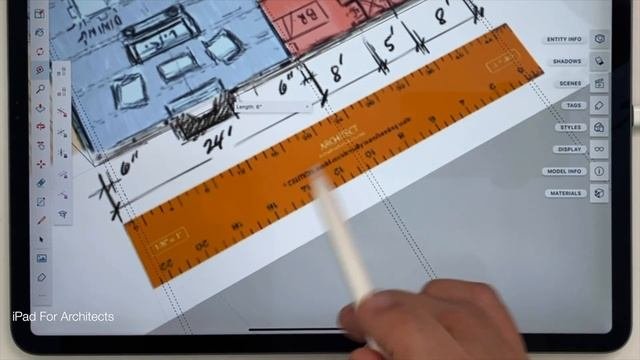 Intro To Sketchup For IPad: Using The Tape Measure Guides