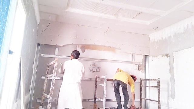 How to make  a modern and wonderful library Wall Gypsum Board Step by step| Prod By Faisalrafiq