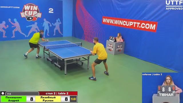 Панюшкин Андрей 3-1 Лазебный Руслан   Турнир Восток 4 WIN CUP 09.10.2021. Прямой эфир Зал 2.
