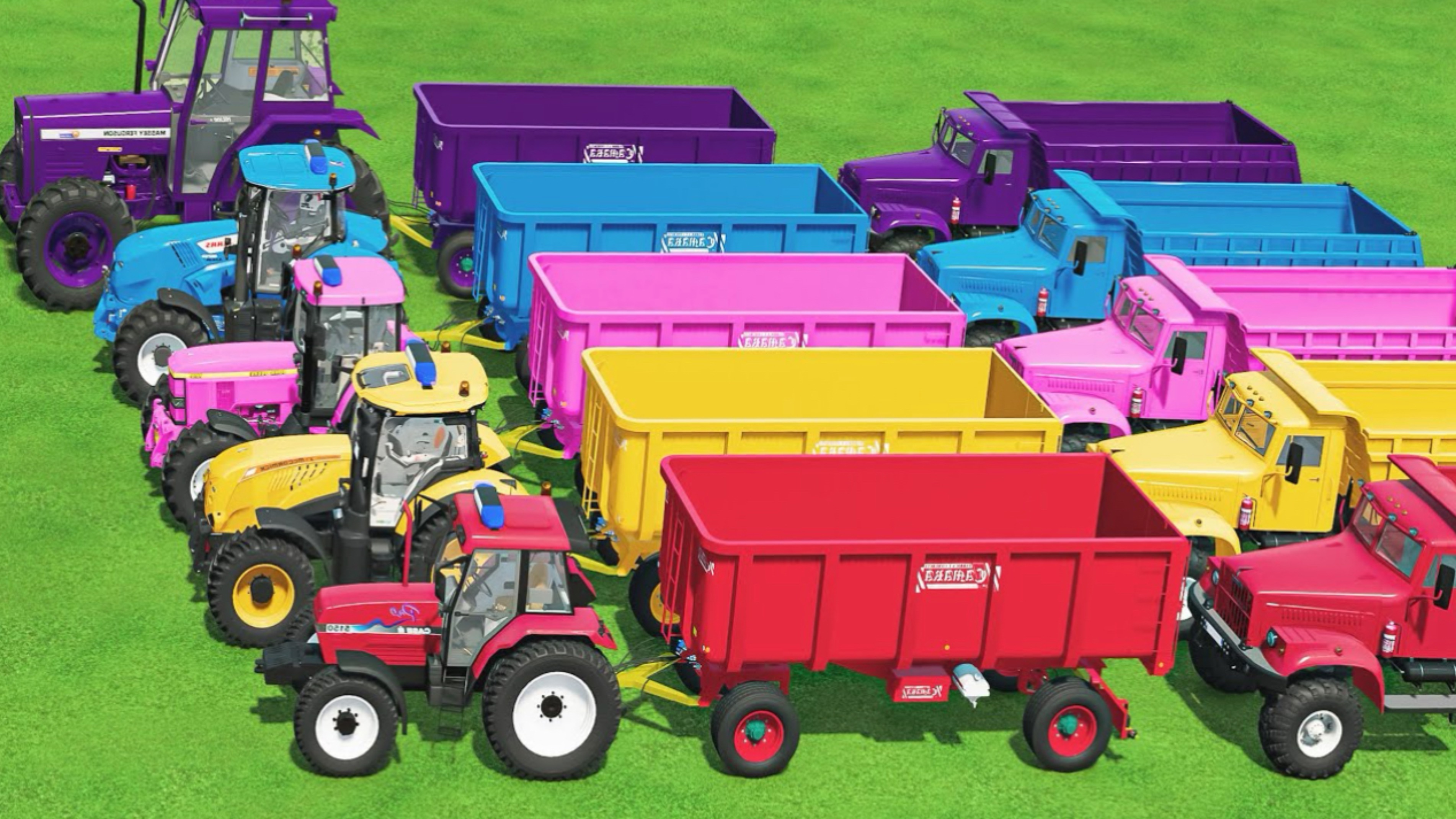 ЦВЕТНЫЕ Машинки| Тракторы|Грузовики|Мотоциклы|Яркие ЦВЕТА |Разноцветные ПРЕДМЕТЫ |видео для ДЕТЕЙ