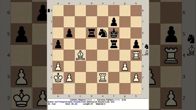 Carlsen, Magnus vs Caruana, Fabiano | Champions Chess Tour Final KO 2023, Toronto Canada R1 23
