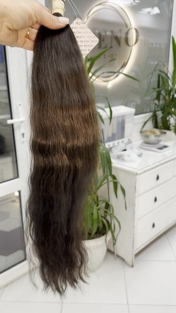 славянские волосы для наращивания BUENOHAIR темно-русые 40см, кудри