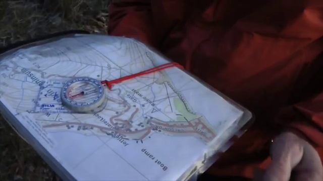 Orienting your map with a compass