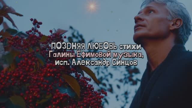ПОЗДНЯЯ ЛЮБОВЬ стихи Галины Ефимовой;  музыка ( гитара) и исполнение -  Александр Синцов