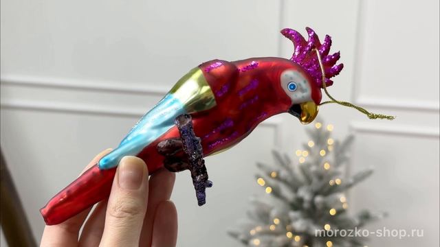 Набор ёлочных игрушек СМЕШНЫЕ ПОПУГАИ, стекло, 18 см, 3 шт., 4060285