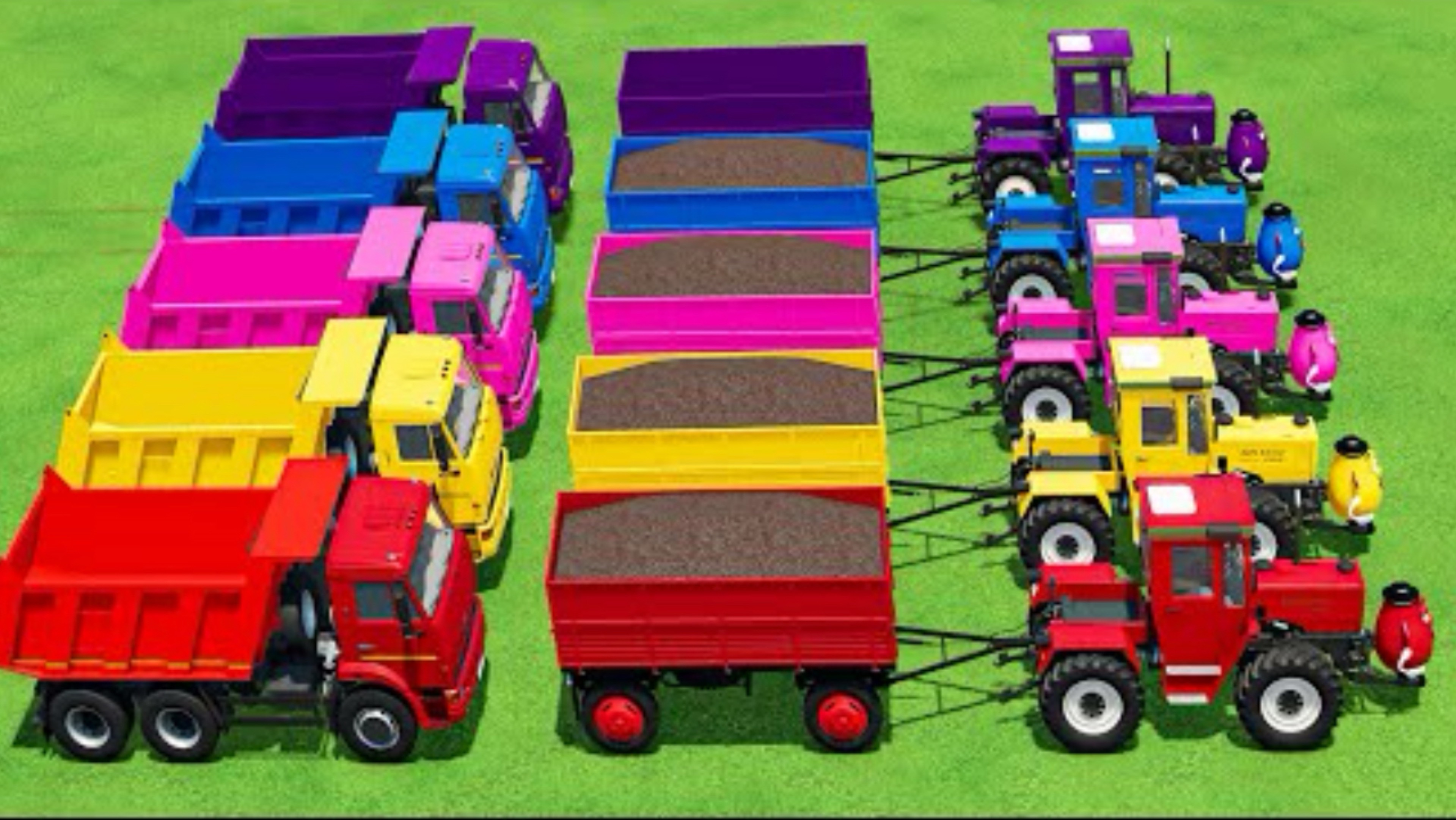 ЦВЕТНЫЕ Машинки| Тракторы|Грузовики|Мотоциклы|Яркие ЦВЕТА |Разноцветные ПРЕДМЕТЫ |видео для ДЕТЕЙ