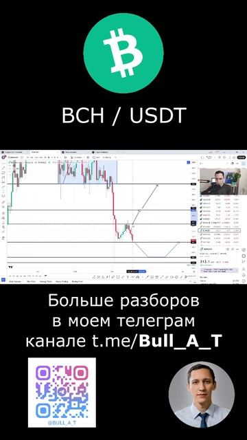 Где ждем BCH (Bitocin Cash)?  Теханализ монеты 19.02 #shorts #криптовалюта #bch #инвестиции #btc