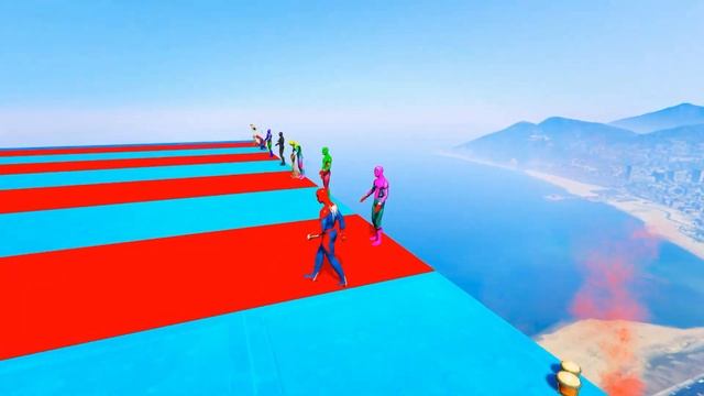 GTA 5 Epic Ragdolls | Spider-Man Jumps/Fails Ep.134