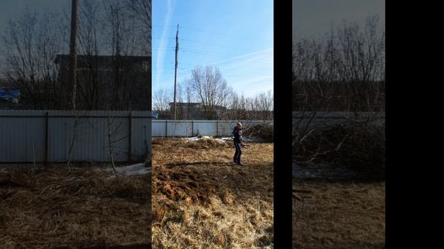 Ранняя весна, начинаем уборку двора. Кронирование ивы