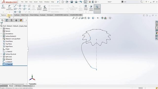 "Vase Design" Tutorial in SolidWorks 2016