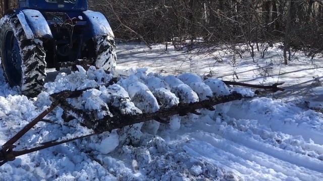 Т 40 с катком по снегу