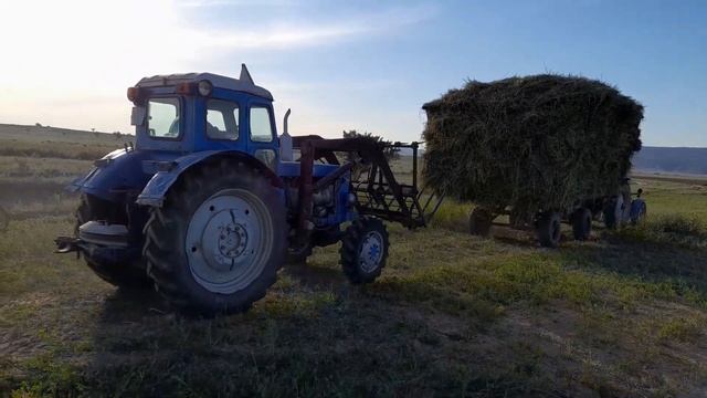 ТРАКТОР Т-40 С КУНОМ .МТЗ 80 СКИРДУЕМ СЕНО