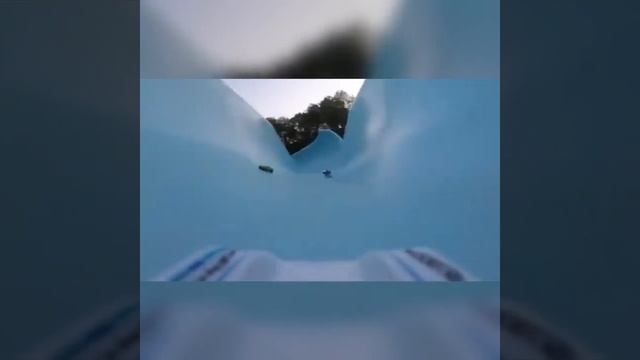 Hotwheel perspective down a water slide