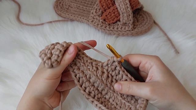 Penye iple çift örgü taban yapımı #penyeip #örgü #süper #easy #crochet #slippers