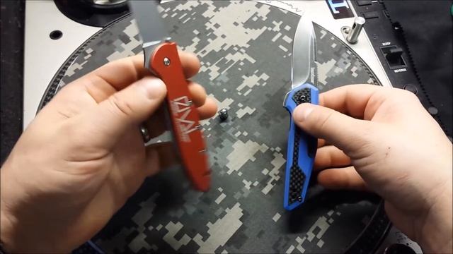Kershaw Fraxion Blue Blackwash: CF, Bearings, & Blackwash...Oh My!