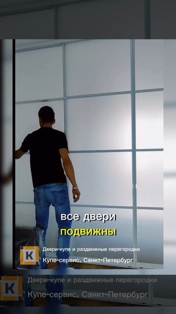 Раздвижная перегородка для зонирования. Наша работа