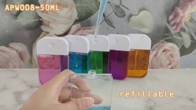 Card Type Spray Bottle 50ml Rectangular Phone Shaped Atomizer Refillable Designed Dispensing Bottle