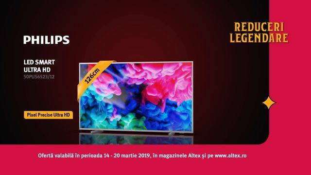 TV LED Smart UHD PHILIPS 50PUS6523/12 | REDUCERI LEGENDARE