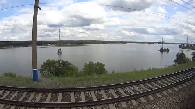 Бердский залив из окна поезда