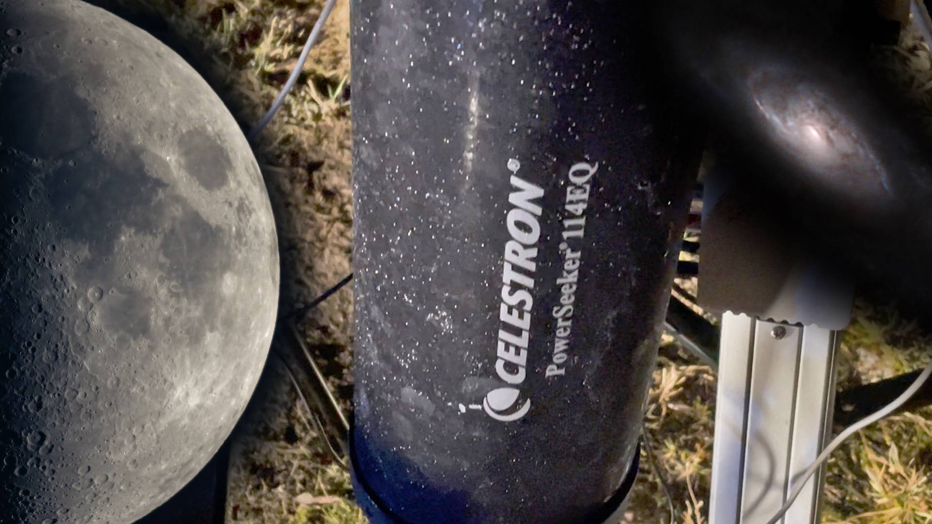 С телескопом Celestron 114/900 фотографирую галактику.