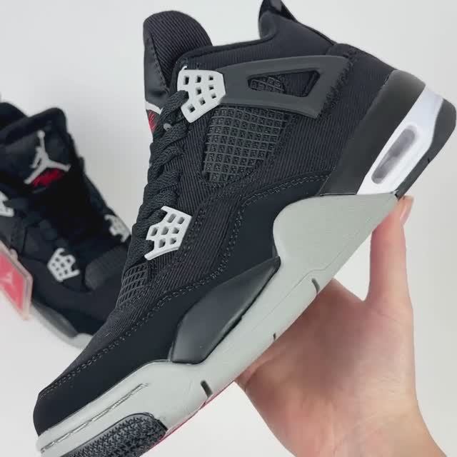 Кроссовки Air Jordan 4 Black / Grey Canvas от Rickstore.ru