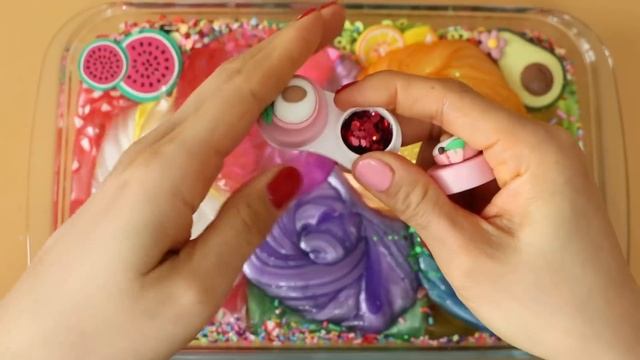 Миксуем слайм! Смешиваем разные вещи со слаймом! Видео со слаймом