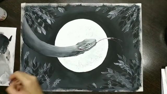 L.Onika - SNAKE/Процесс рисования/ГУАШЬ/painting demonstration
