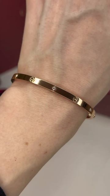 Браслет LOVE Cartier из розового золота с бриллиантами