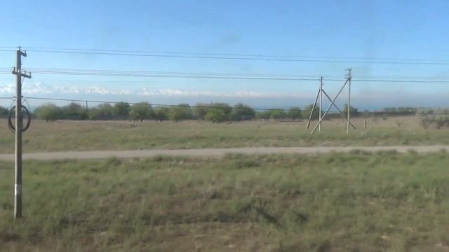 Капчагай. Капшагайское водохранилище из окна поезда