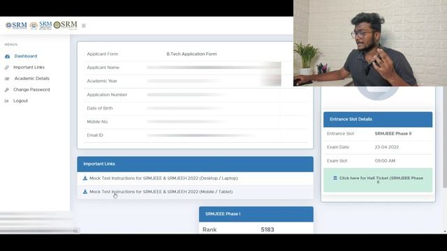 SRMJEE Phase 2 Slot Booking Process | Mock Test App? | Safe Exam Browser