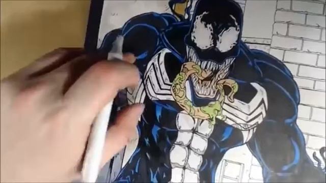 Brad Linder Creating Comics Daily Sketch Card #381 - Venom Poster Pt 4 - Brad Linder