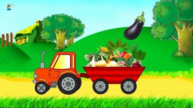 Развивающий мультик про трактор и овощи. Учим название овощей