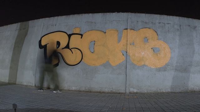 Graffiti | Night Timelapse Street Bombing w/ Orange Rollers | "NARANJA" RICKS SAC (Barcelona, ES)