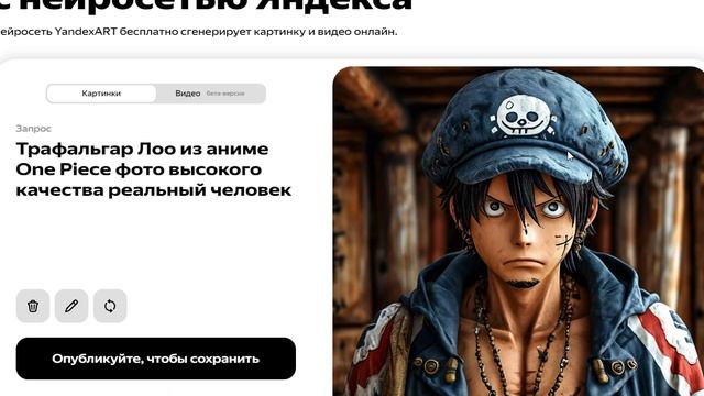 Генерируем картинку Трафальгар Лоо из аниме One Piece 03