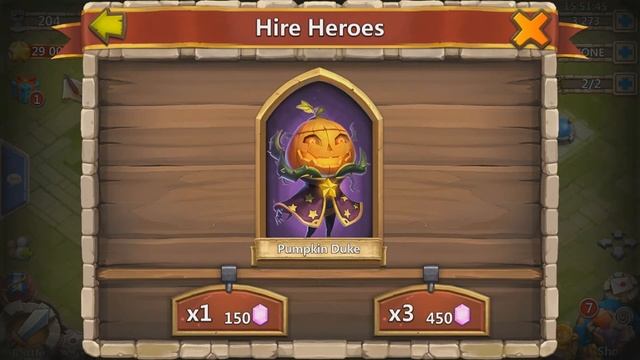 Выбил 2 Князь тыкву в Castle clash (Битва замков)
