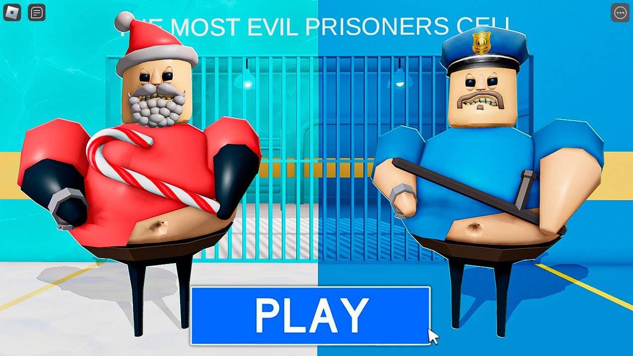 Рождественский BARRY Vs Полицейский BARRY Update! obby в РОБЛОКС(#ROBLOX)