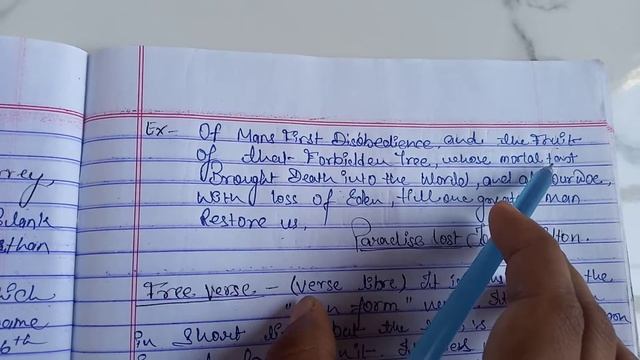 Blank verse and Free verse | explained with example