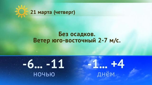 Погода на 19, 20, 21 марта