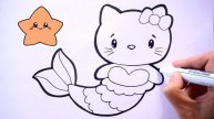 Нарисуйте картинку русалки для детей | Draw a picture of a mermaid for kids