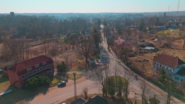 Полёт над остатками немецкого посёлка  Domnau
