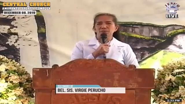 JMCIM | Testimony Portion | Bel. Sis. Virgie Perucho  | December 8, 2019