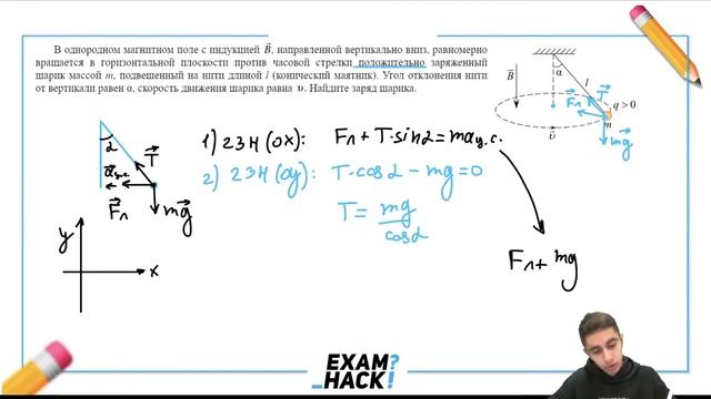 В однородном магнитном поле с индукцией B, направленной вертикально вниз, равномерно - №30638