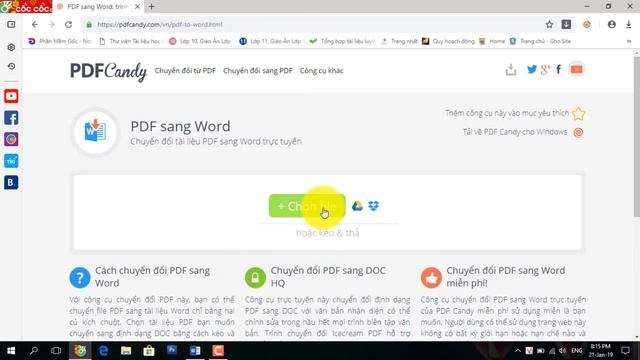 Chuyển đổi file PDF sang Word miễn phí với PDF Candy - HNL